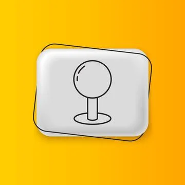 Black Push pin icon isolated on yellow background. Thumbtacks sign. Silver .. 스톡 일러스트