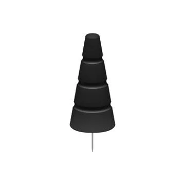 Black push pin in shape of tree Stock Illustration