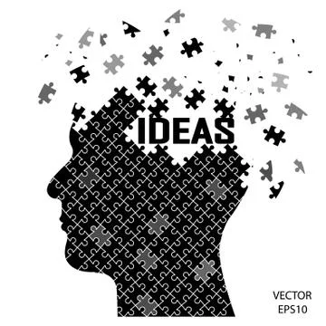 Black puzzle head Stock Illustration