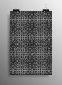 Black Puzzle Pieces Jigsaw Vector Background. Stock Illustration