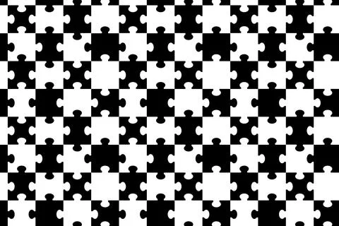 Black Puzzle Pieces Pattern Stockillustratie