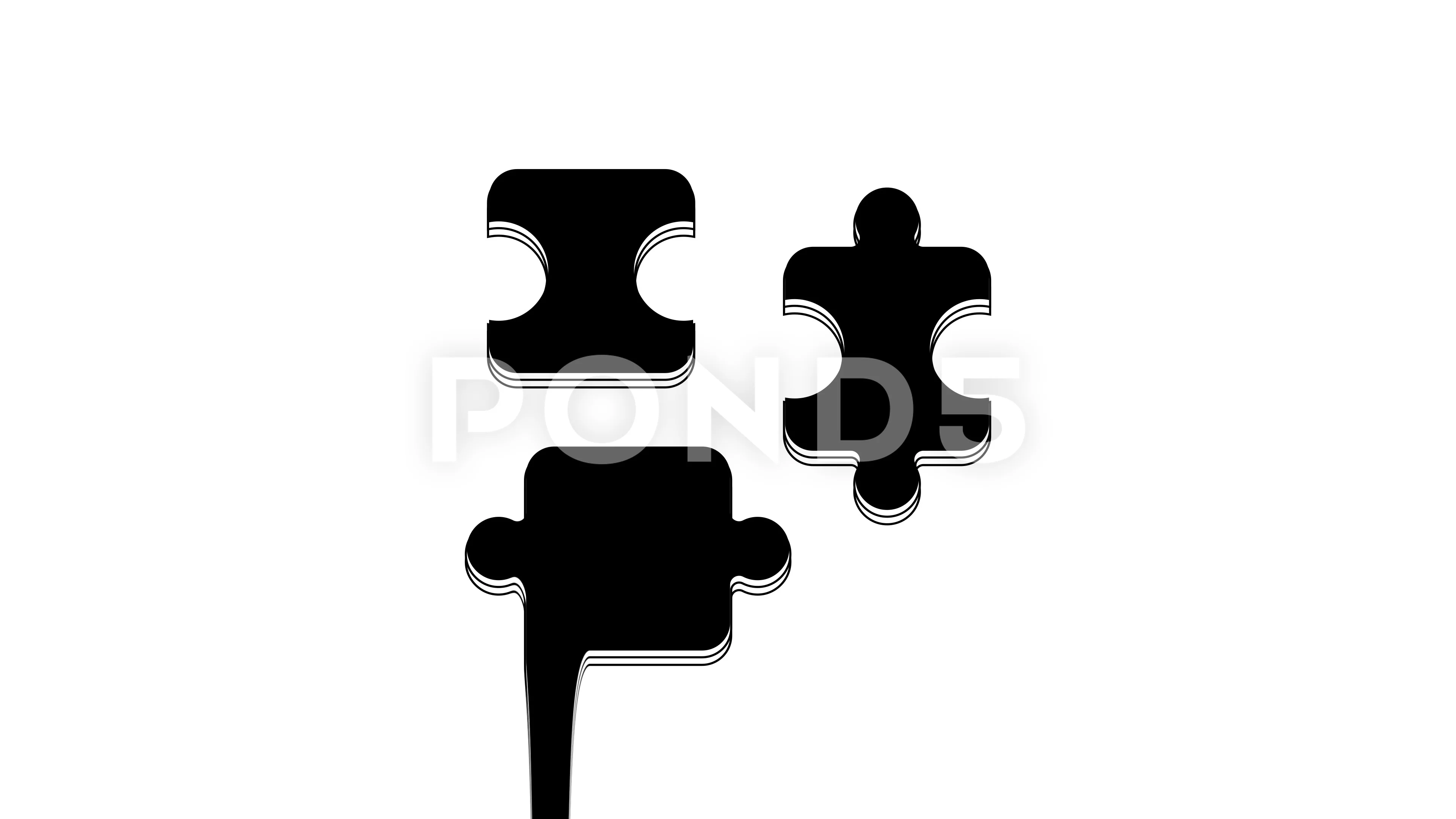 puzzle pieces icon black and white