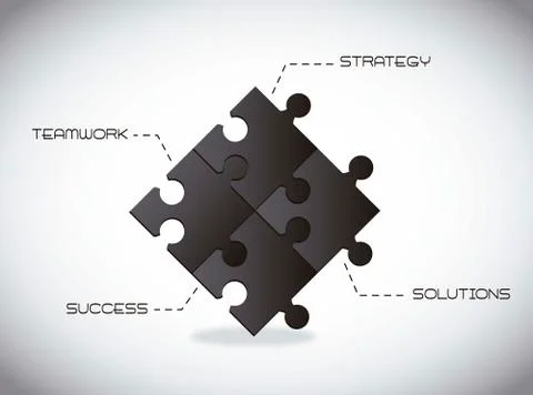 Black puzzles with ideas conceptual over gray background. vector 스톡 일러스트