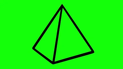 Black pyramid shape line boil effect animation Vídeos de archivo 342830117
