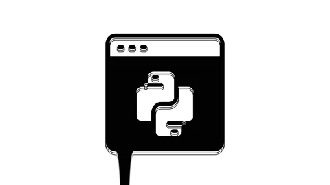Black Python programming language icon isolated on white background. Python Stock Footage 233969057