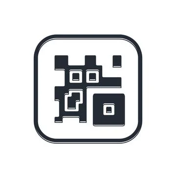 Black QR code sample for smartphone scanning icon isolated on white backgro.. イラスト素材