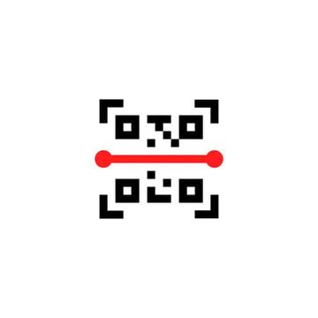 Black qr code scan minimal badge 스톡 일러스트