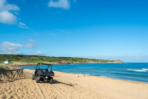 Black quad on the beach Stock Photos