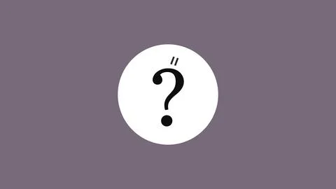Black question mark with accent lines on white circle over grey background .. Illustrazione stock