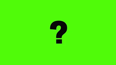 Black question mark animation, on a green chroma key background. Stock Footage 287340406