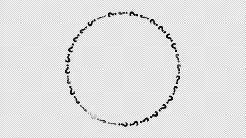 Black Question Mark Circle Frame Isolated loop on alpha background Stock Footage 237598610