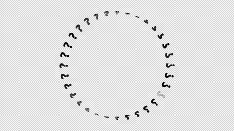 Black Question Mark Circle Frame Isolated loop on alpha background Stock Footage 237598701