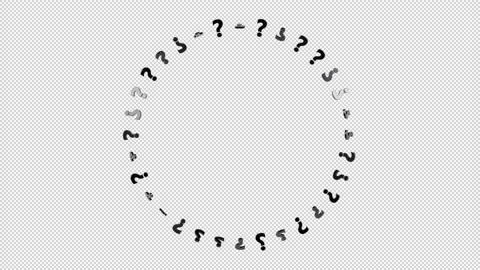 Black Question Mark Circle Frame Isolated loop on alpha background Stock Footage 237598731