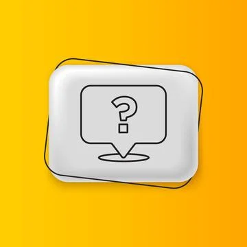 Black Question mark icon isolated on yellow background. FAQ sign. Copy file.. 스톡 일러스트