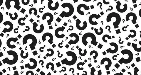 Black question mark pattern background. Faq decorative abstract wallpaper Stock Illustration
