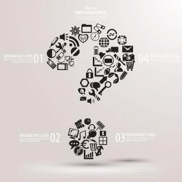 Black Question mark from Question icons. Vector イラスト素材