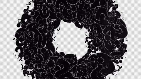 Black Question Mark Transition Isolated on alpha background 스톡 동영상 237598092