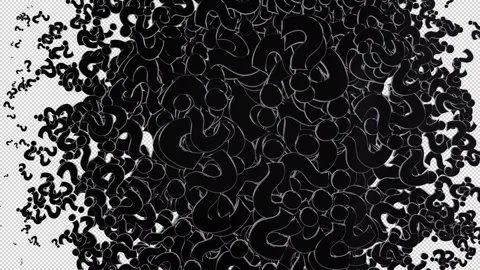 Black Question Mark Transition Isolated on alpha background Stock Footage 237598885