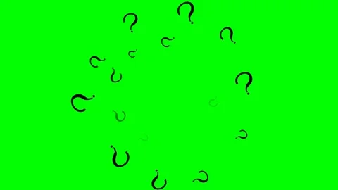 Black question marks moving in circles on green screen. 4K 스톡 동영상 343265549