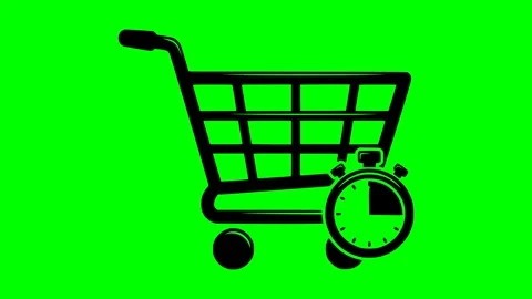 Black quick purchase concept icon animation Stockbeeldmateriaal 333017366