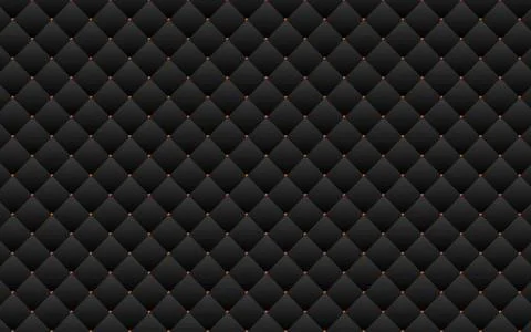 Black quilted squares pattern with bronze buttons. Illustrazione stock