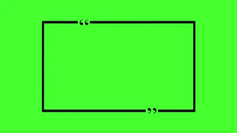 Black quote box animation on black chroma key. Rectangular quote mark graph.. Video stock 340595736