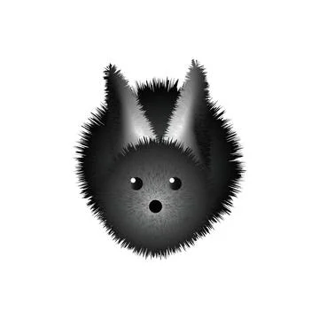 Black Rabbit character isolated on white background Stock Illustration