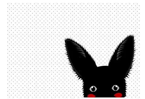 Black Rabbit Dots Background 스톡 일러스트