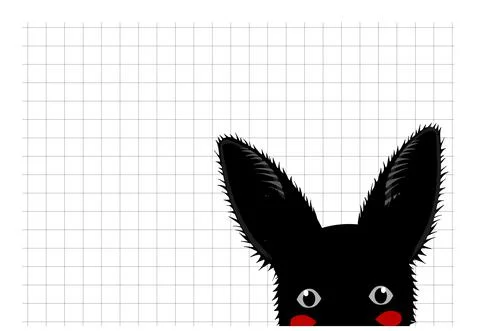Black Rabbit Grid Background Stock Illustration