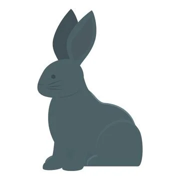 Black rabbit icon cartoon vector. Pet animal Stock Illustration