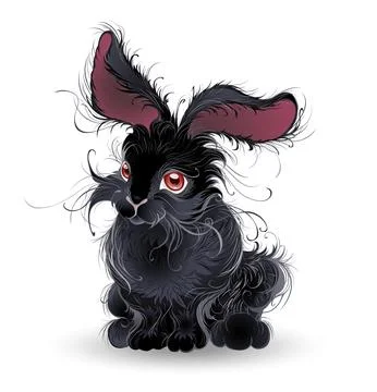 Black rabbit Stock Illustration