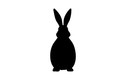 Black Rabbit silhouette. Easter Bunny. Isolated on a white background. A si.. Stock Illustration