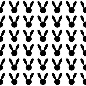Black Rabbit White Background Stock Illustration