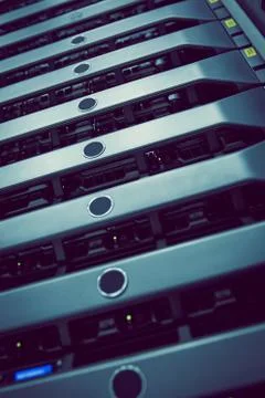 Black rack mounted server tower Stock Photos