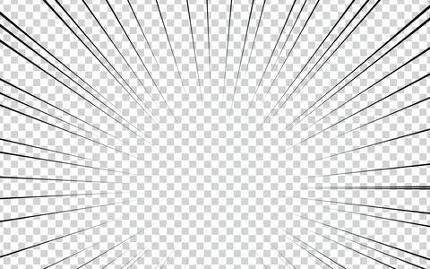 Black radial lines for comics, superhero action. Manga frame speed, motion,.. Stock Illustration