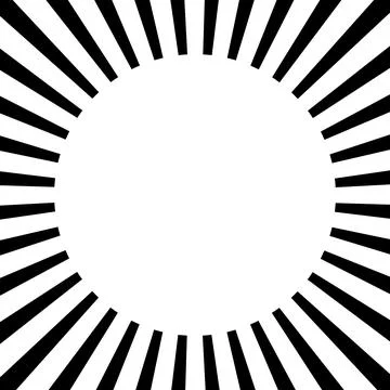 Black radial lines forming circle shape in center with copy space Stock Illustration