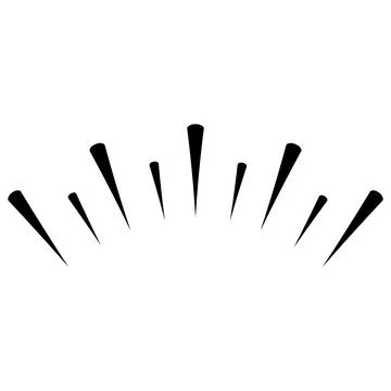Black radiating lines emanating upwards, conveying energy, excitement, burs.. Stock Illustration