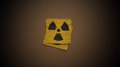A black radiation warning symbol. Stock Footage 345926924