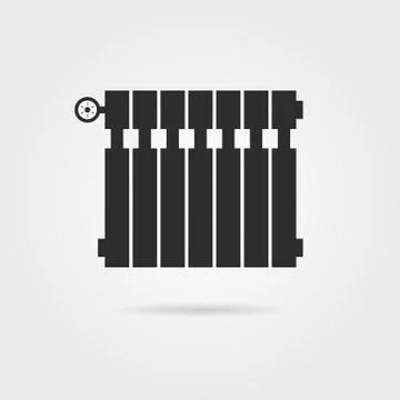 Black radiator icon with shadow Stock Illustration