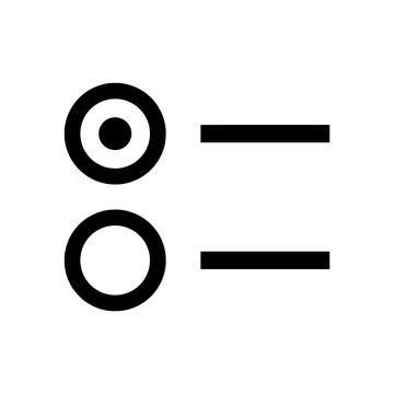 Black radio button list icon isolated on a transparent background Stock Illustration