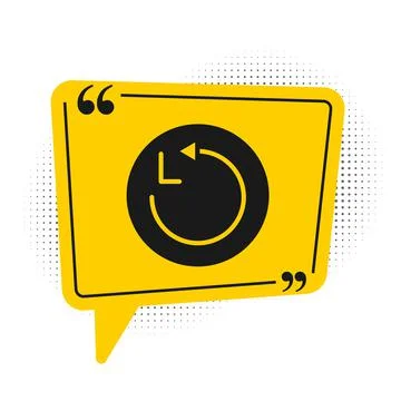 Black Radius icon isolated on white background. Yellow speech bubble symbol Stock Illustration