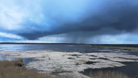 Black rain clouds Stock Footage 155724739