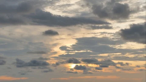 The black rain clouds were moving slowly at sunset time. 库存影片 118519308