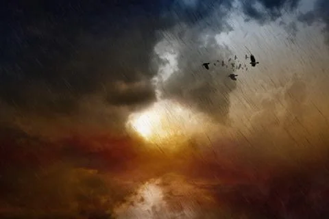 Black rain Stock Illustration