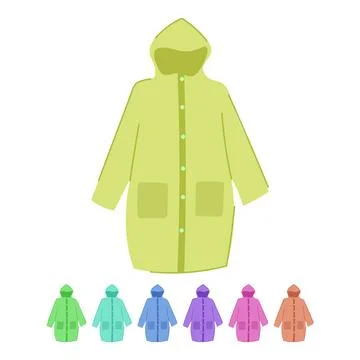 Black rain jacket vector cartoon graphic Stock Illustration