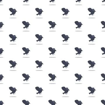 Black raven seamless pattern design Stock Illustration
