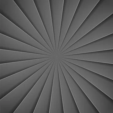 Black rays in paper style background Illustrazione stock