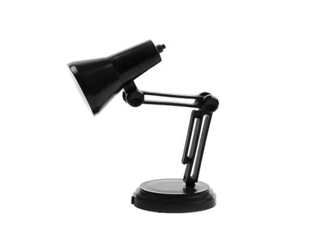 Black reading table lamp isolated over the white background Stock Photos