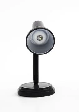 Black reading table lamp isolated over the white background Stock Photos