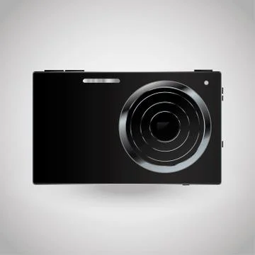 Black realistic camera Stock Illustration